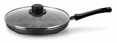 Frigideira 4 Ovos Gourmet Antiaderente de Alumnio com Tampa de Vidro